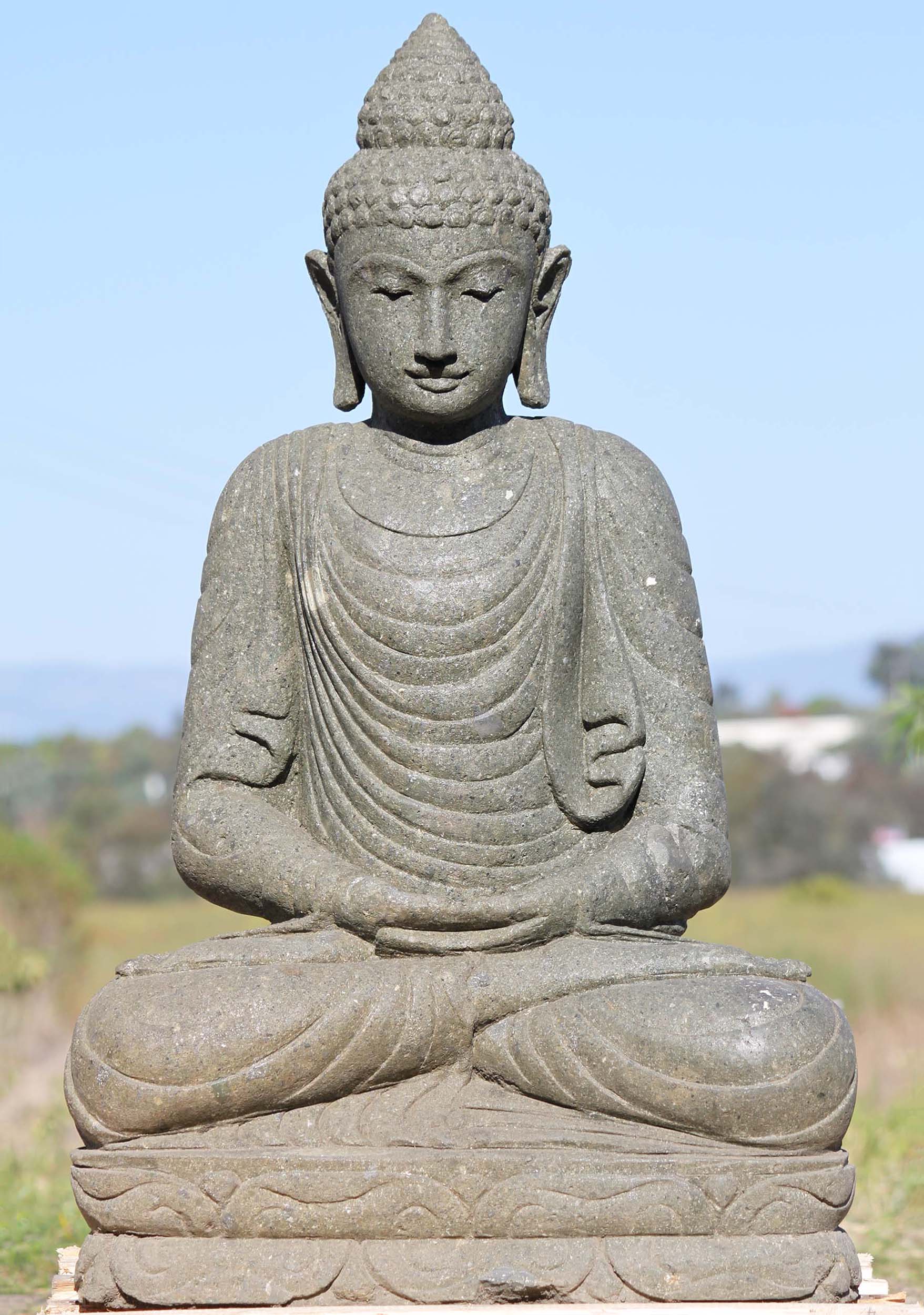 SOLD Stone Meditating Garden Buddha Statue 36