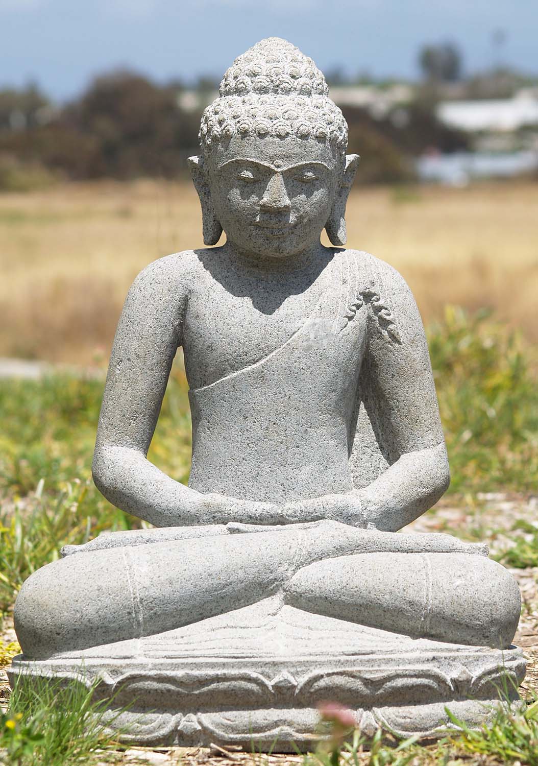 SOLD Stone Meditating Peaceful Buddha Sculpture 21