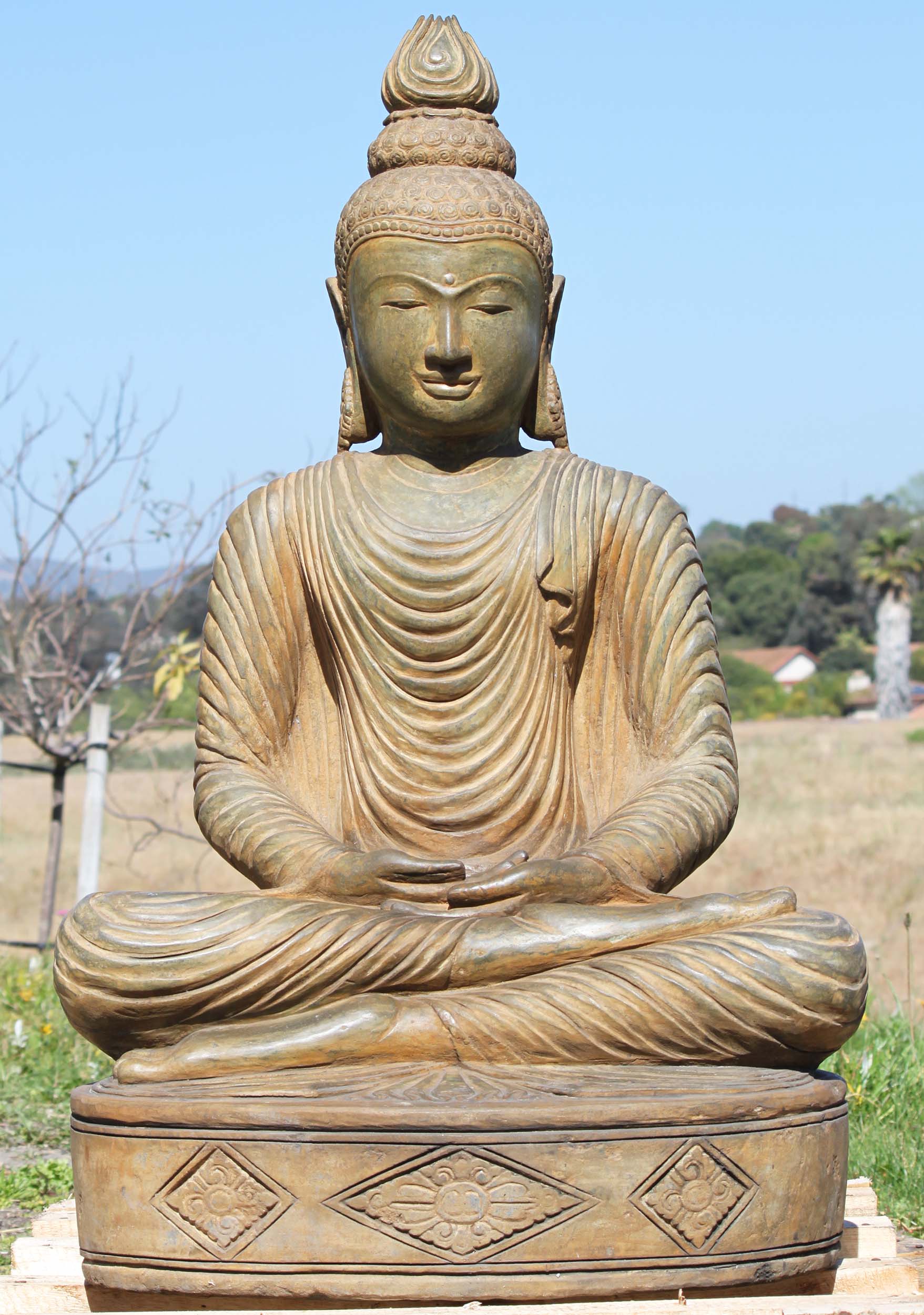 SOLD Stone Cambodian Style Meditating Buddha 39