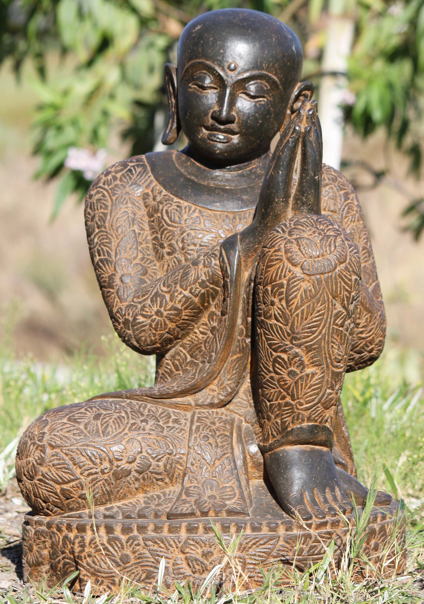 Stone Garden Namaste Buddha Statue 24"