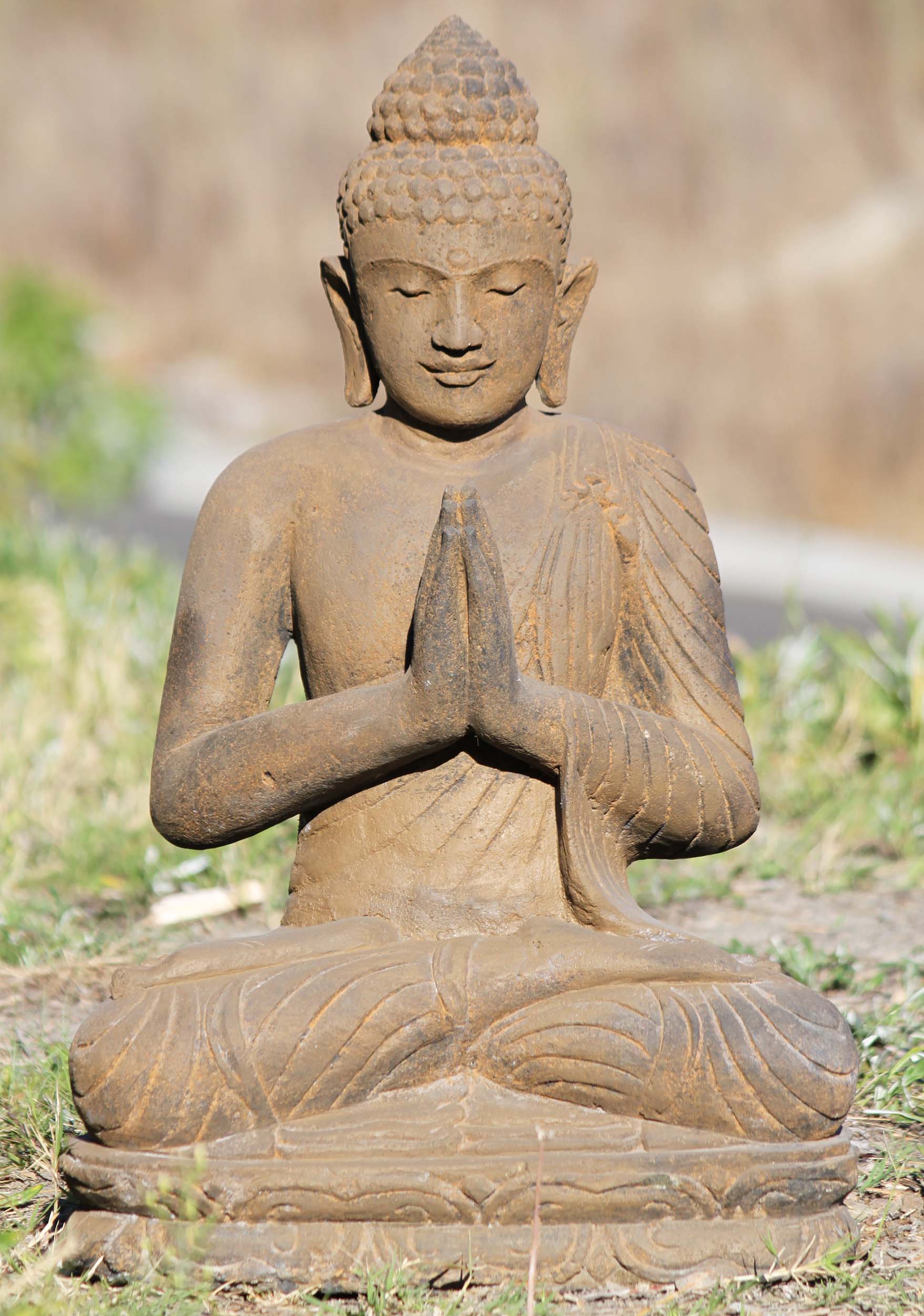 Stone Namaste Garden Buddha Statue 25"