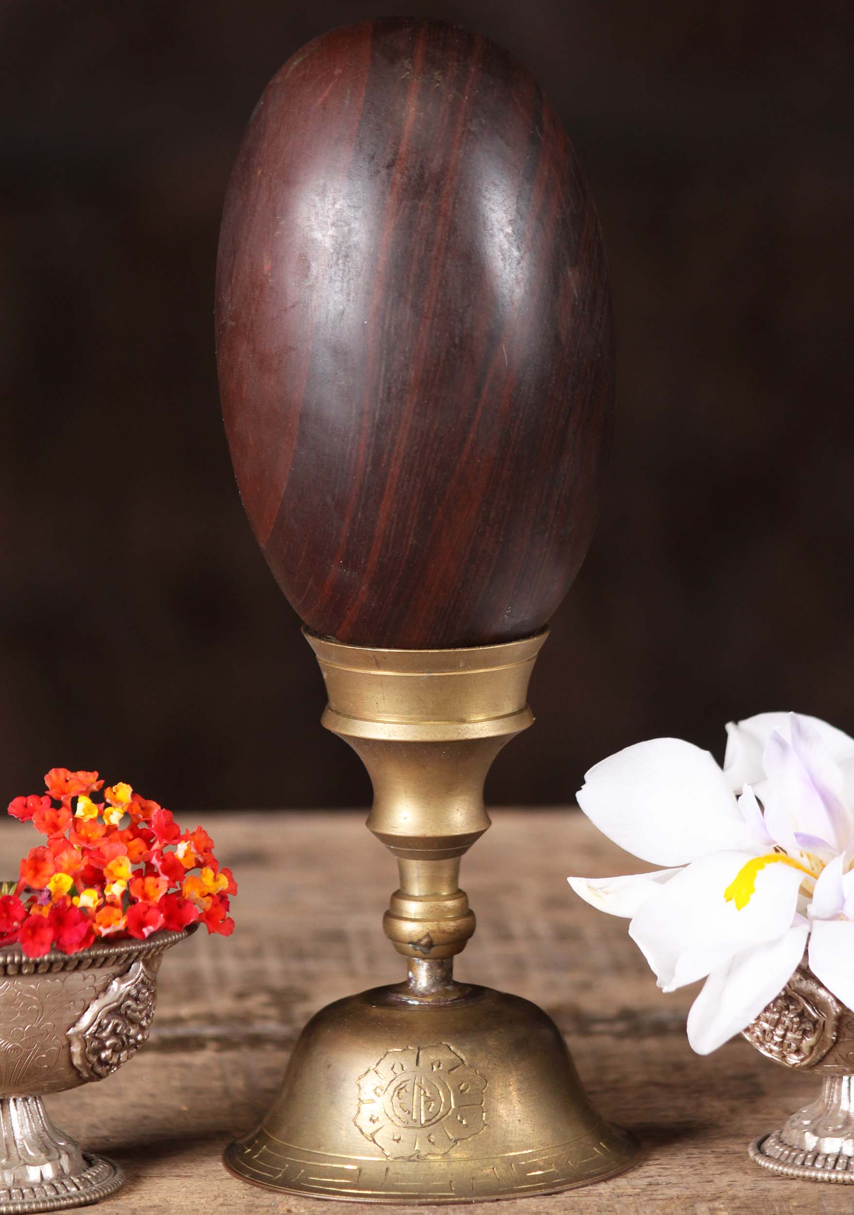 Naramada Shiva Lingam with Stand 8.5"