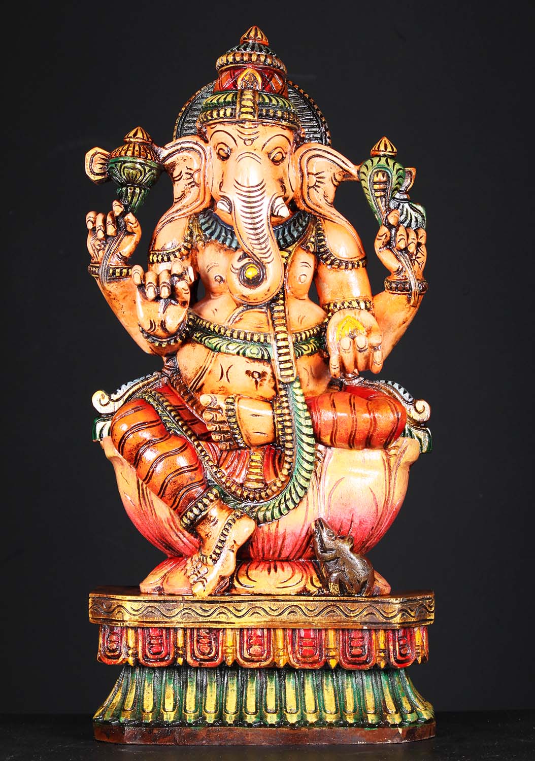 Wooden Colored Ganapathi Statue 24"