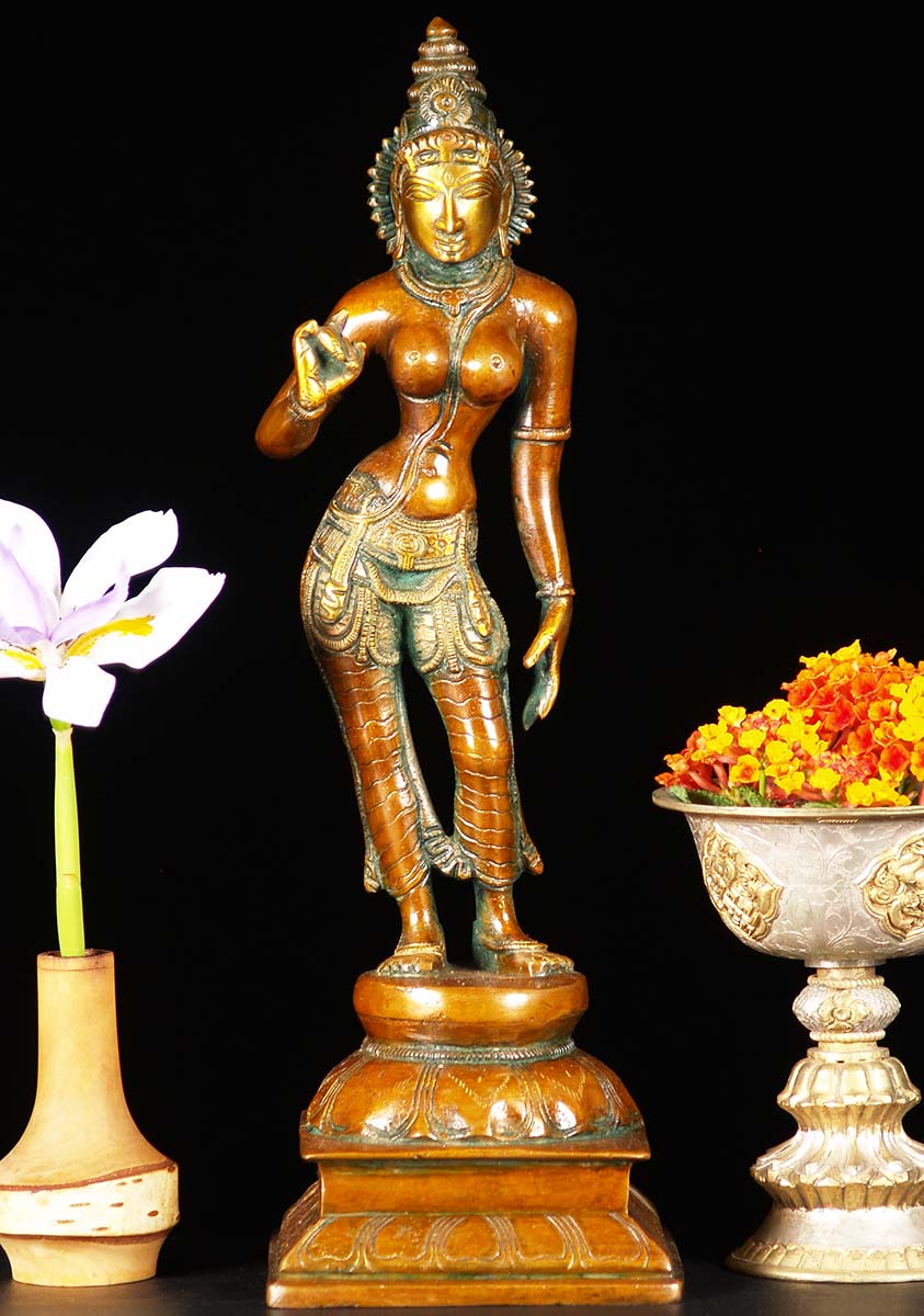 Sold Brass Parvati Statue As Shivakami 12 61bs45z Hindu Gods And Buddha Statues