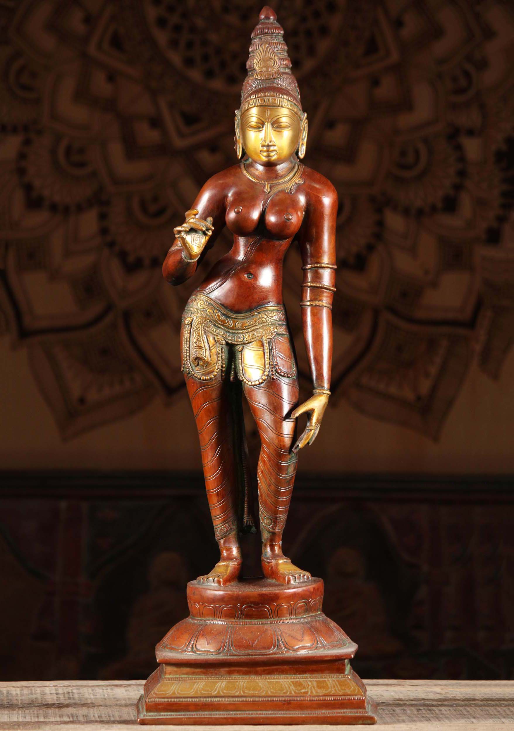 Brass Parvati as Shivakami Statue 24"