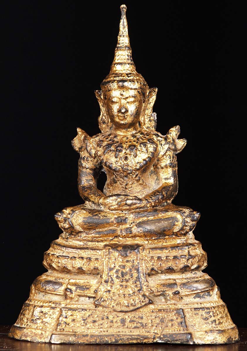 Thai Brass Ratanakosin Buddha Statue 11"