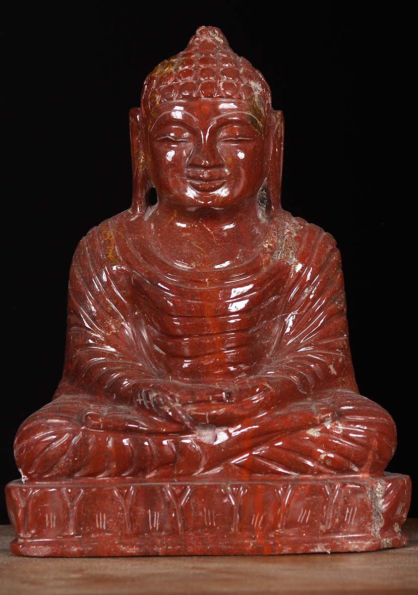 Red Jasper Crystal Buddha Statue 8"