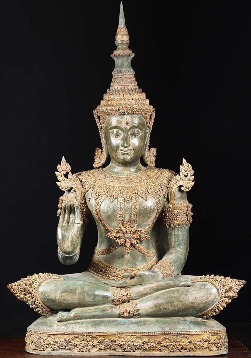 Thai Royal Abhaya Mudra Buddha Statue 52"