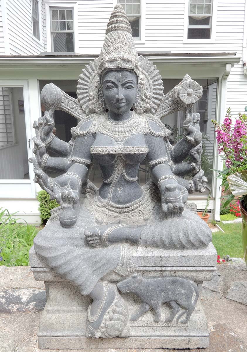 Stone Durga Statue as Kushmanda 29"