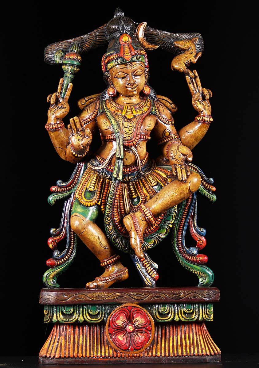 Wooden Dancing Shiva Statue 30"