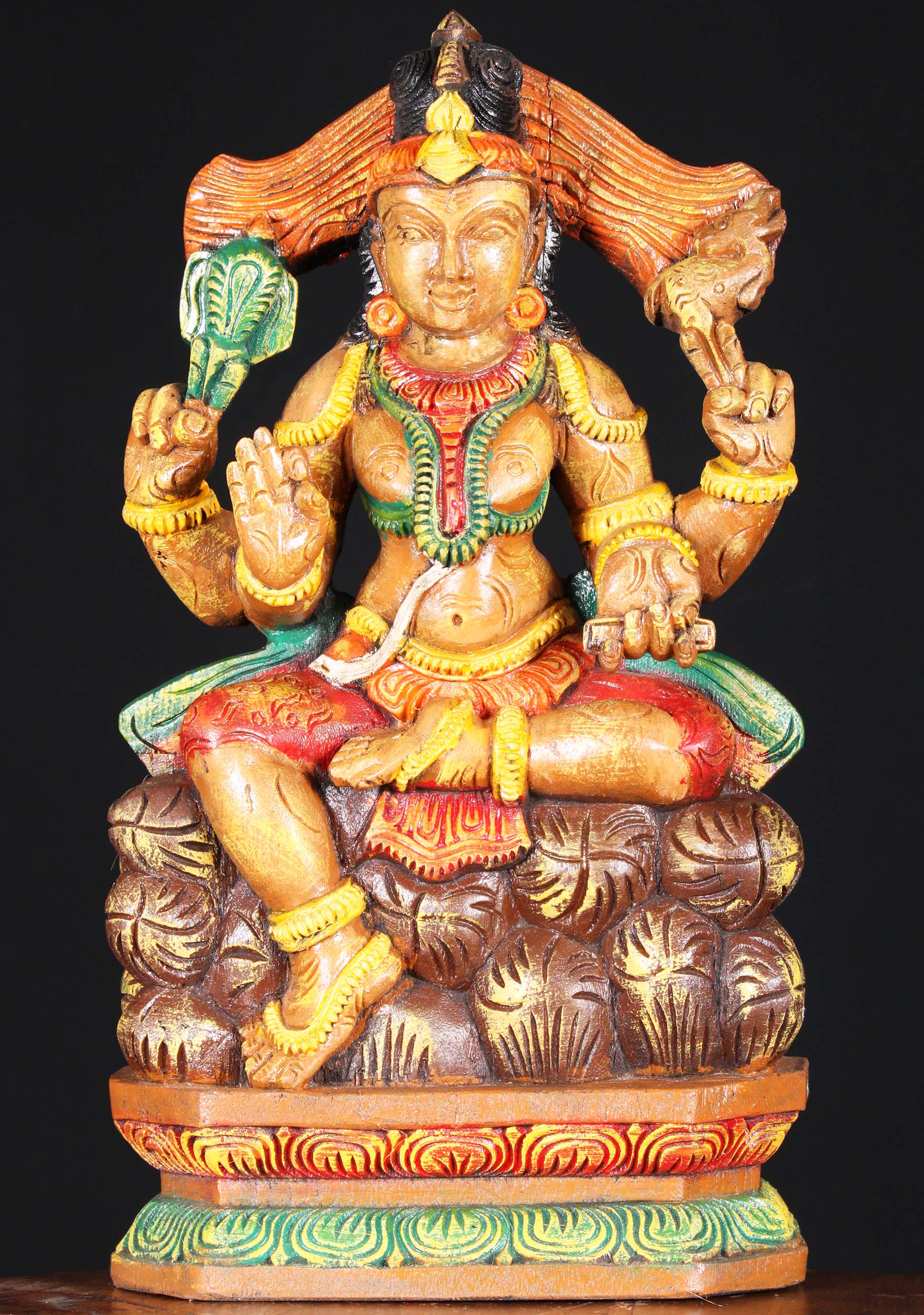 Wooden Teaching Shiva Statue 18"