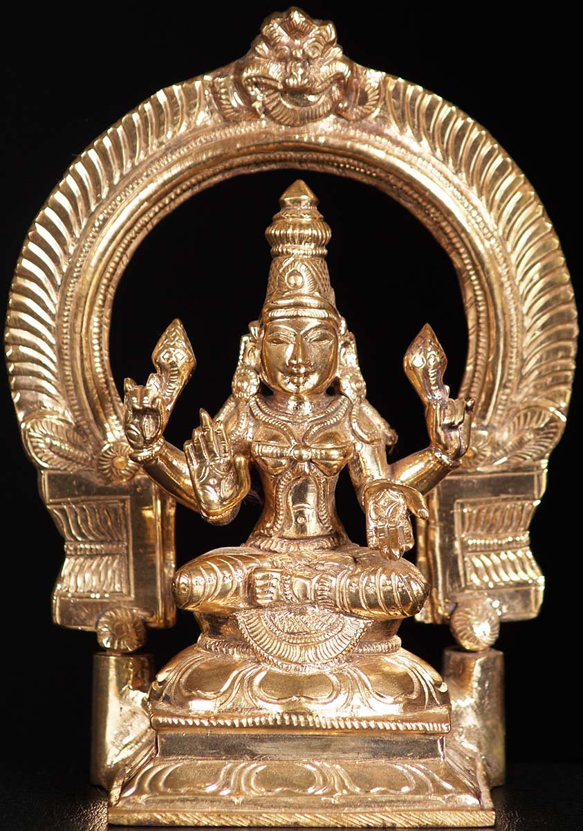 Small Bronze Lakshmi Statue 7"