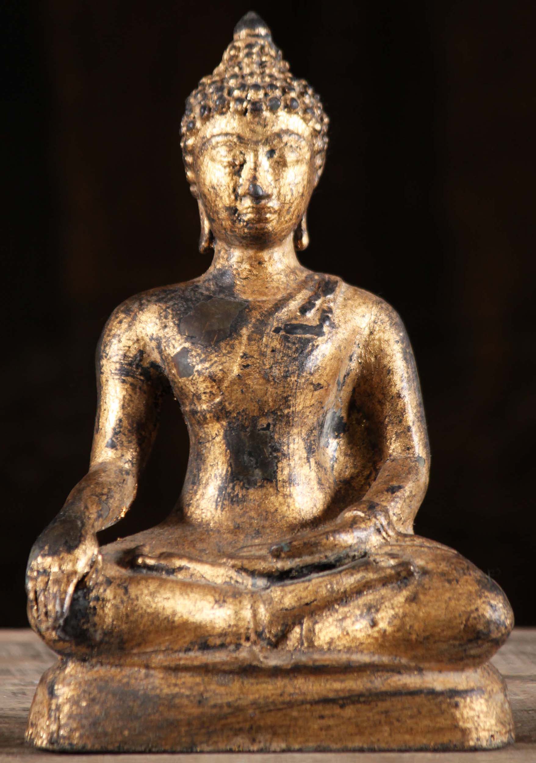 Small Gold Leaf Thai Buddha Sculpture 10"