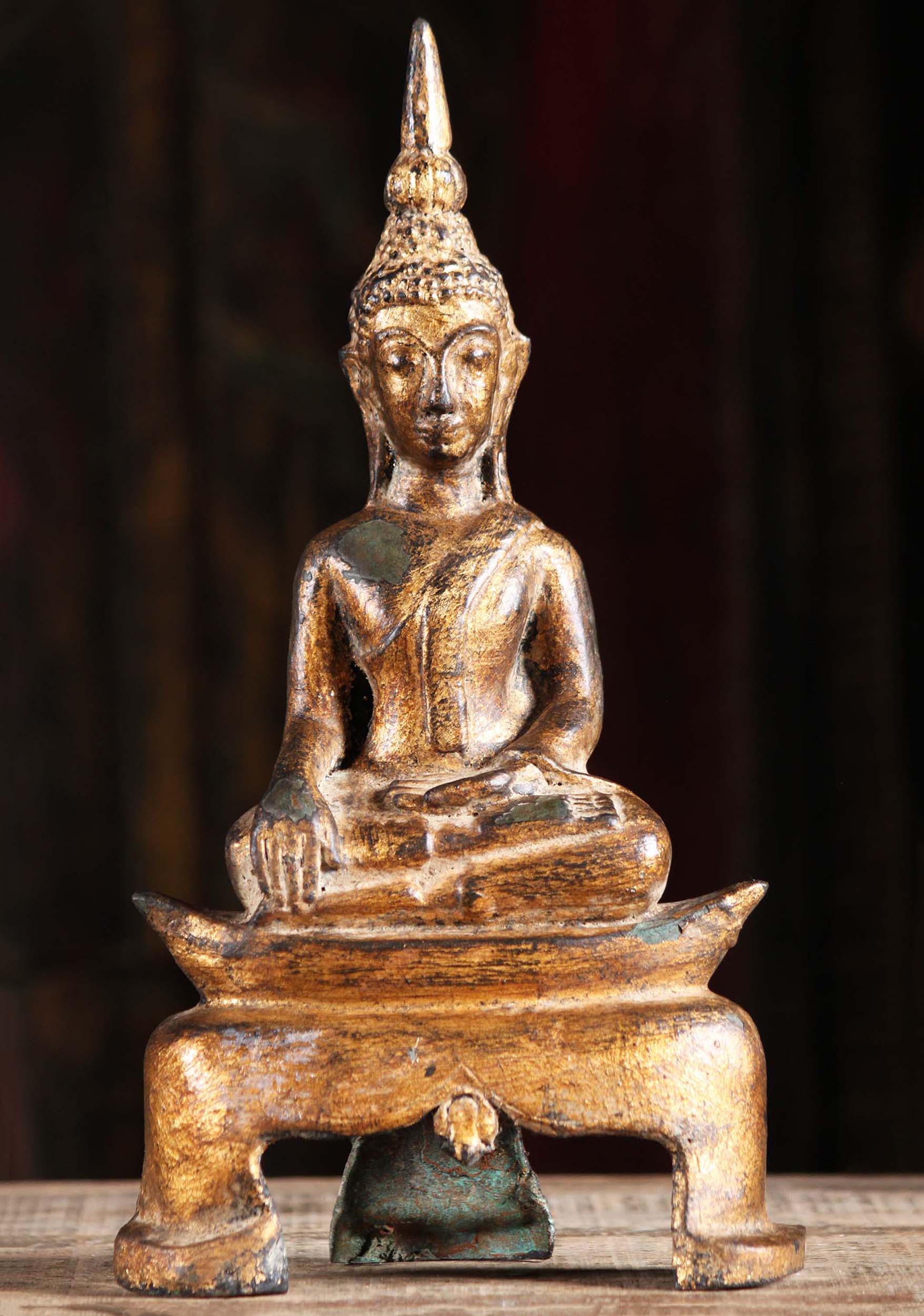 Small Gold Leaf Thai Buddha Figure 12"