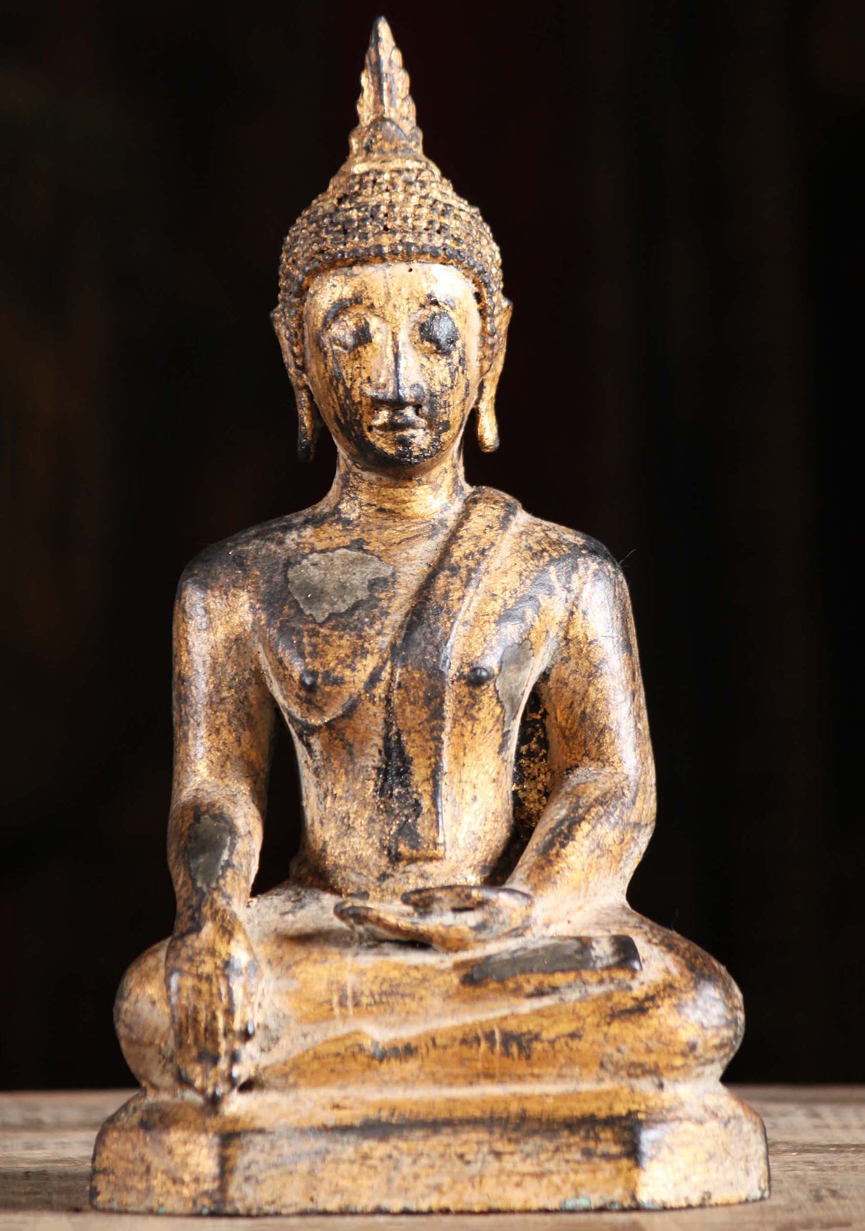 Small Gold Leaf Thai Buddha Sculpture 10"