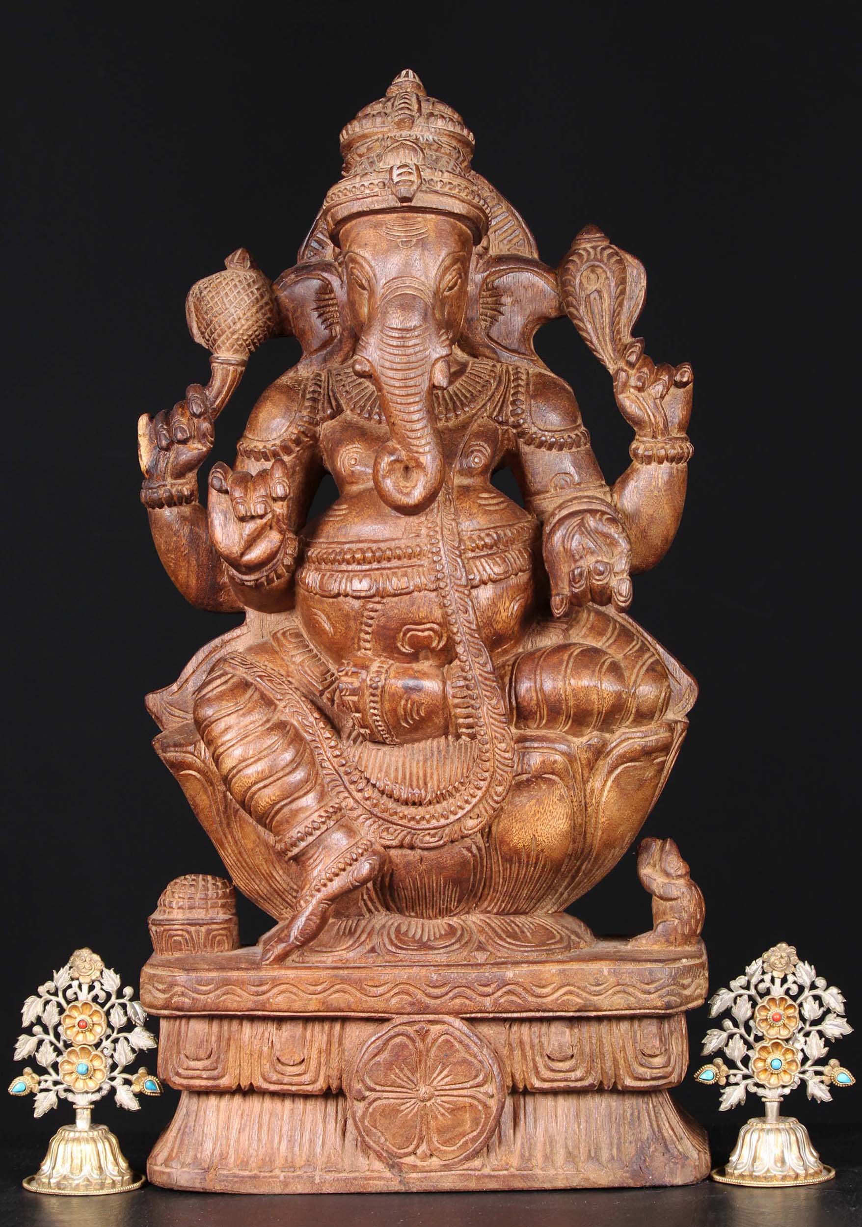 Wooden Statue of Lord Ganesha 24"