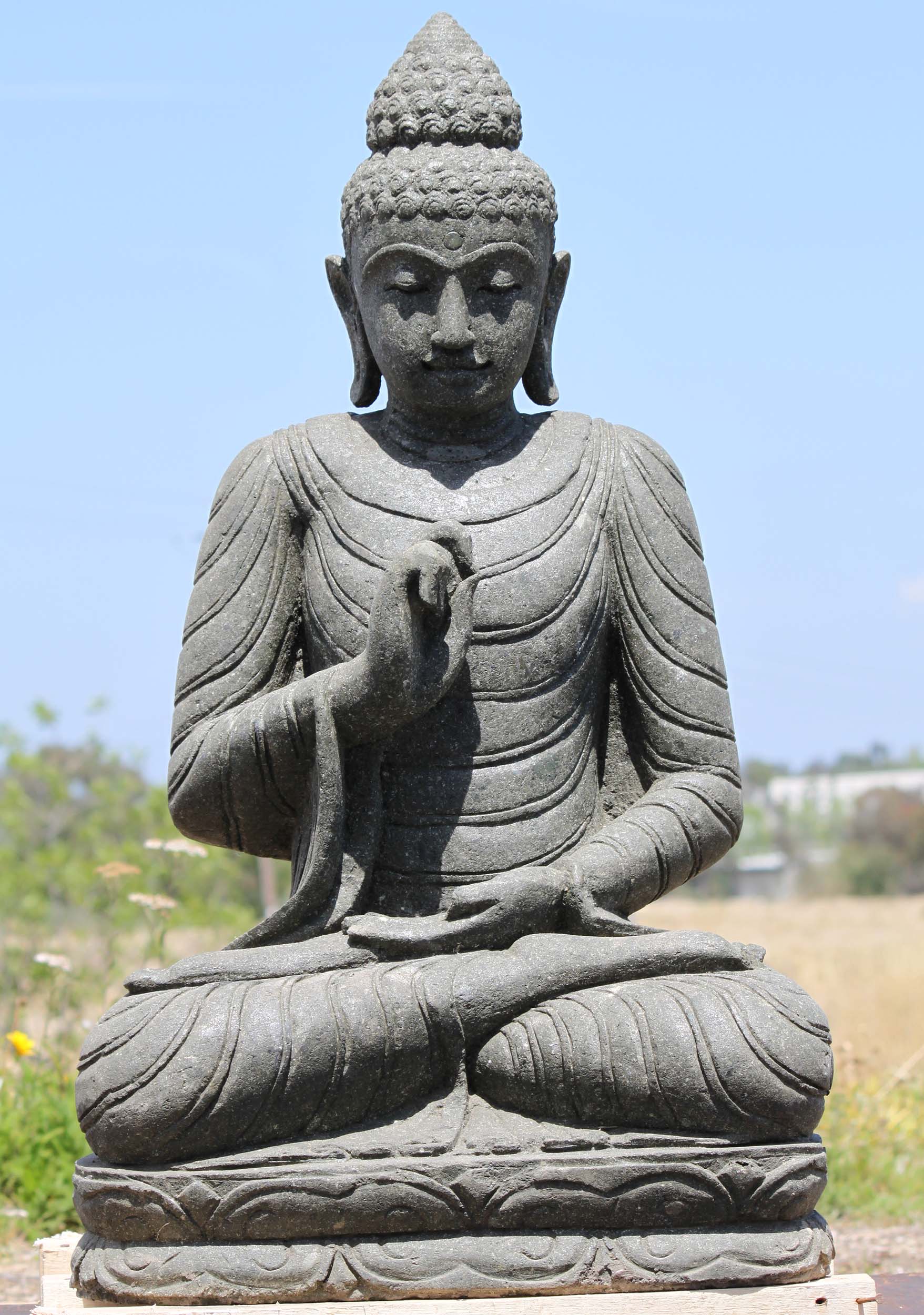 Stone Teaching Buddha Statue 36"