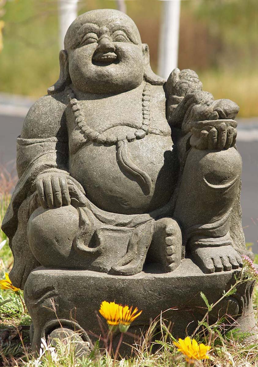 Sold Stone Fat And Happy Buddha Statue 25 83ls77