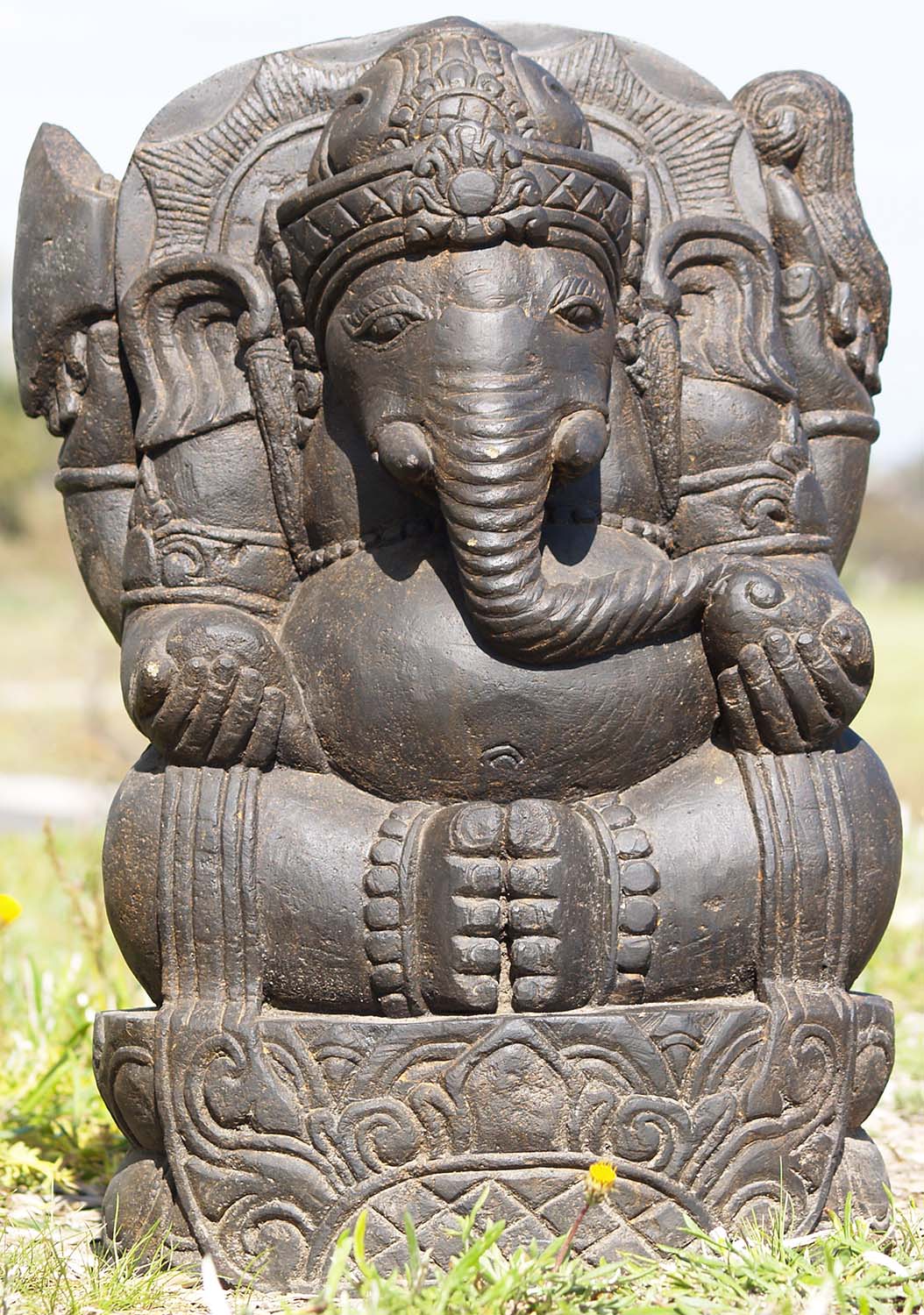 Stone Garden Ganapathi Statue 24"