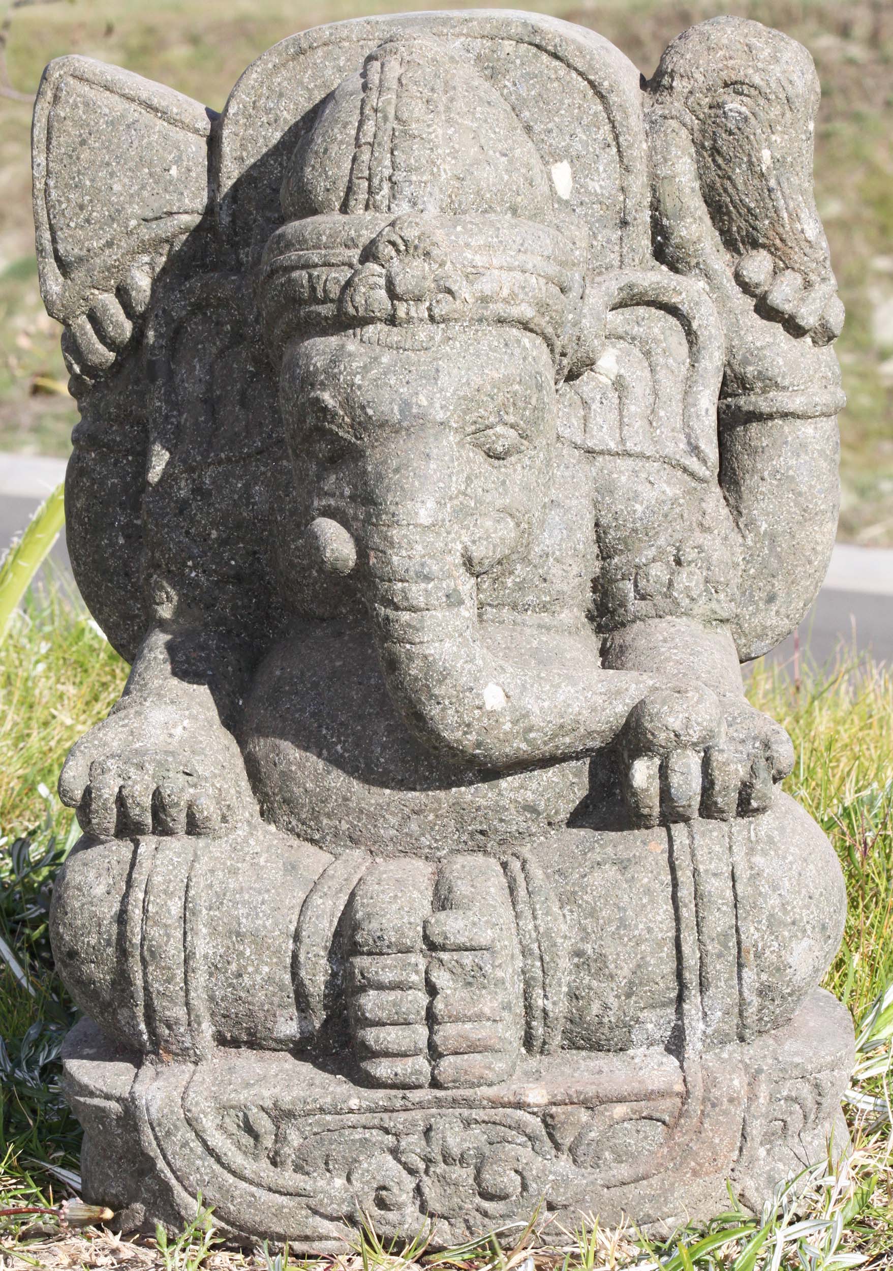 Stone Garden Ganesha Carving 18"