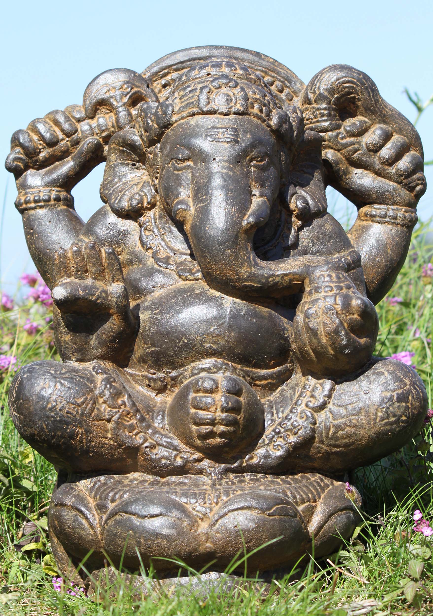 PREORDER Seated Abhaya Mudra Garden Ganesh 16