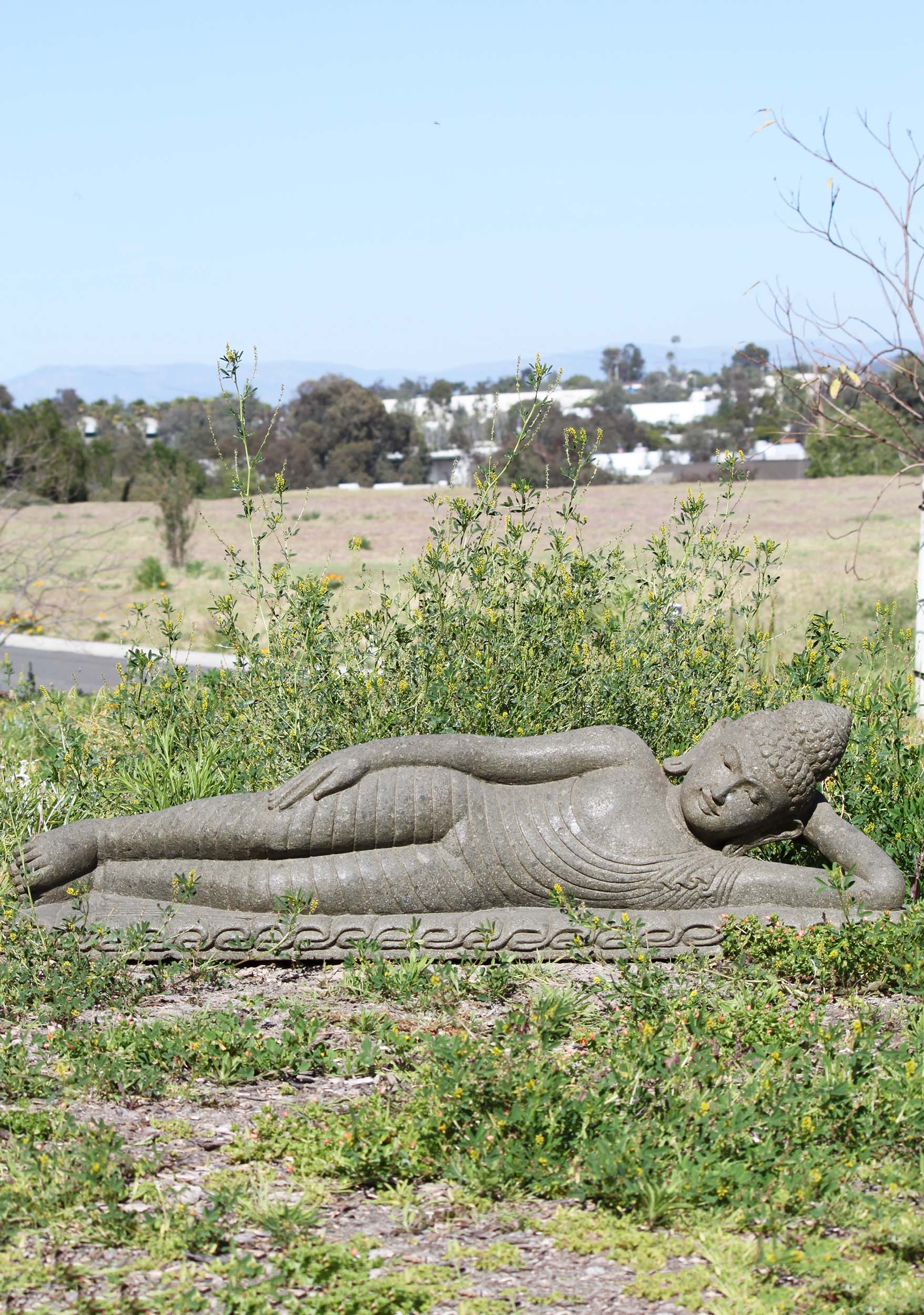 Stone Reclining Buddha Statue 46"