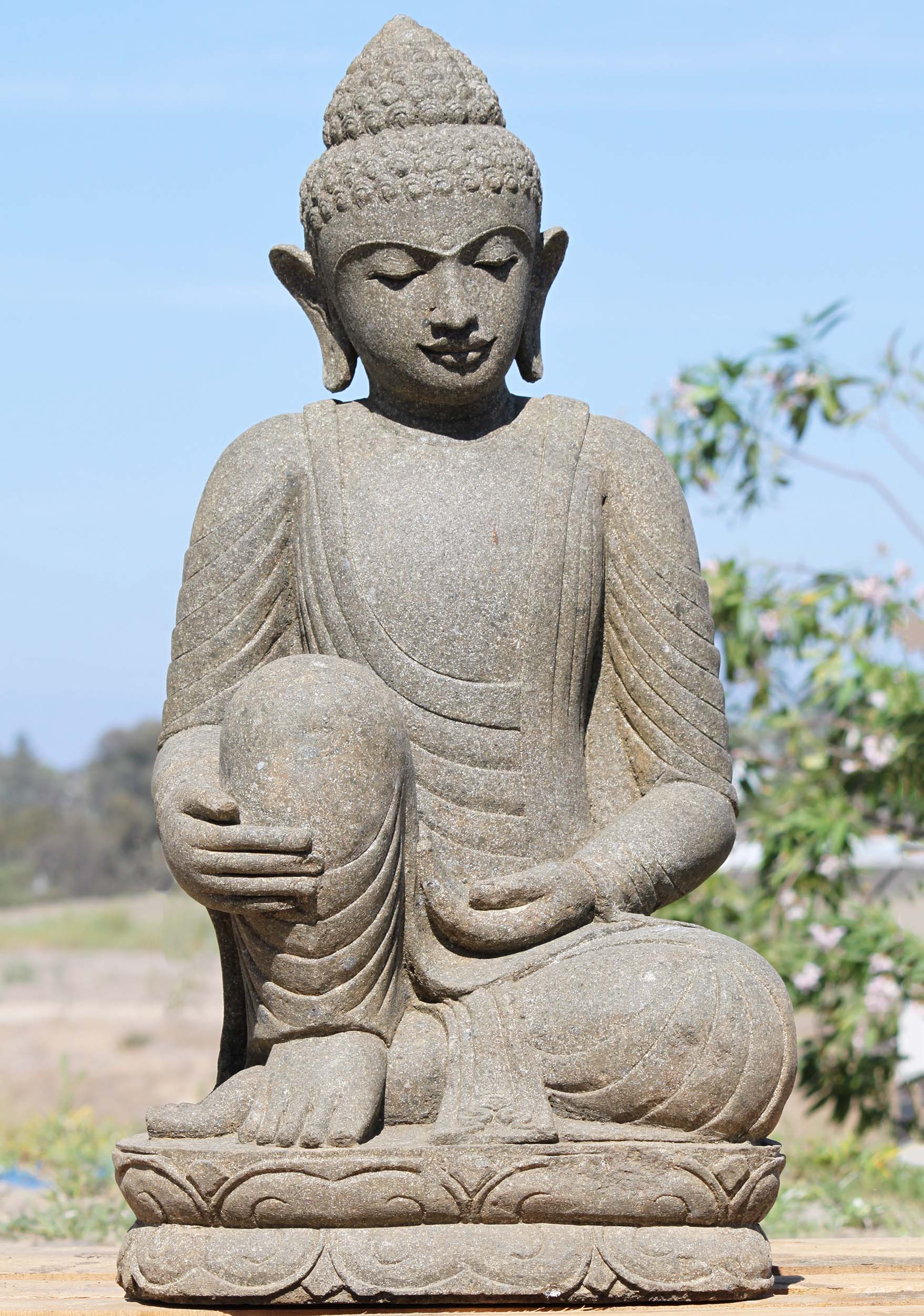 1 Stone Resting Buddha Statue 