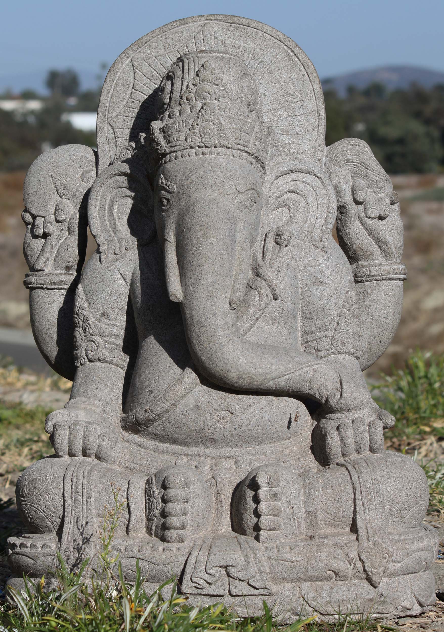 Stone Ganesha with Cobra Brahmin's Thread 25"