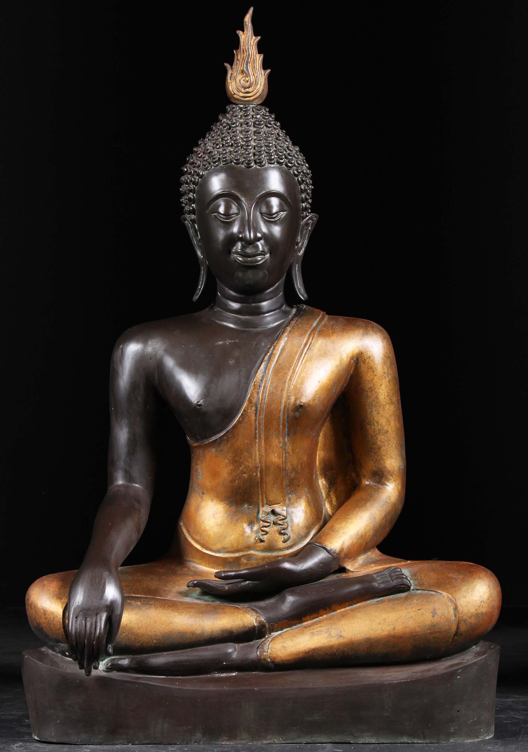 Brass Sukhothai Earth Touching Buddha 41"