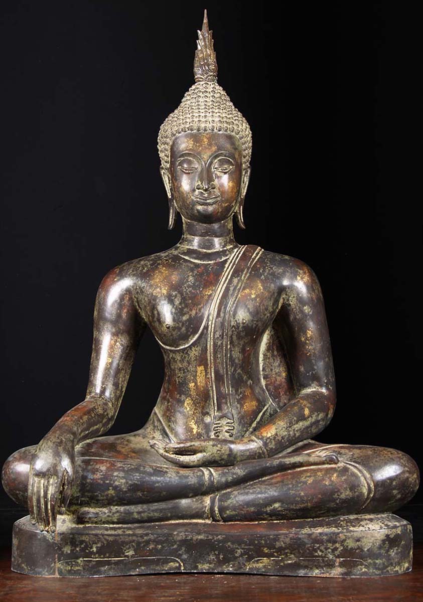 Thai Buddha Statue with Beautiful Patina 44"