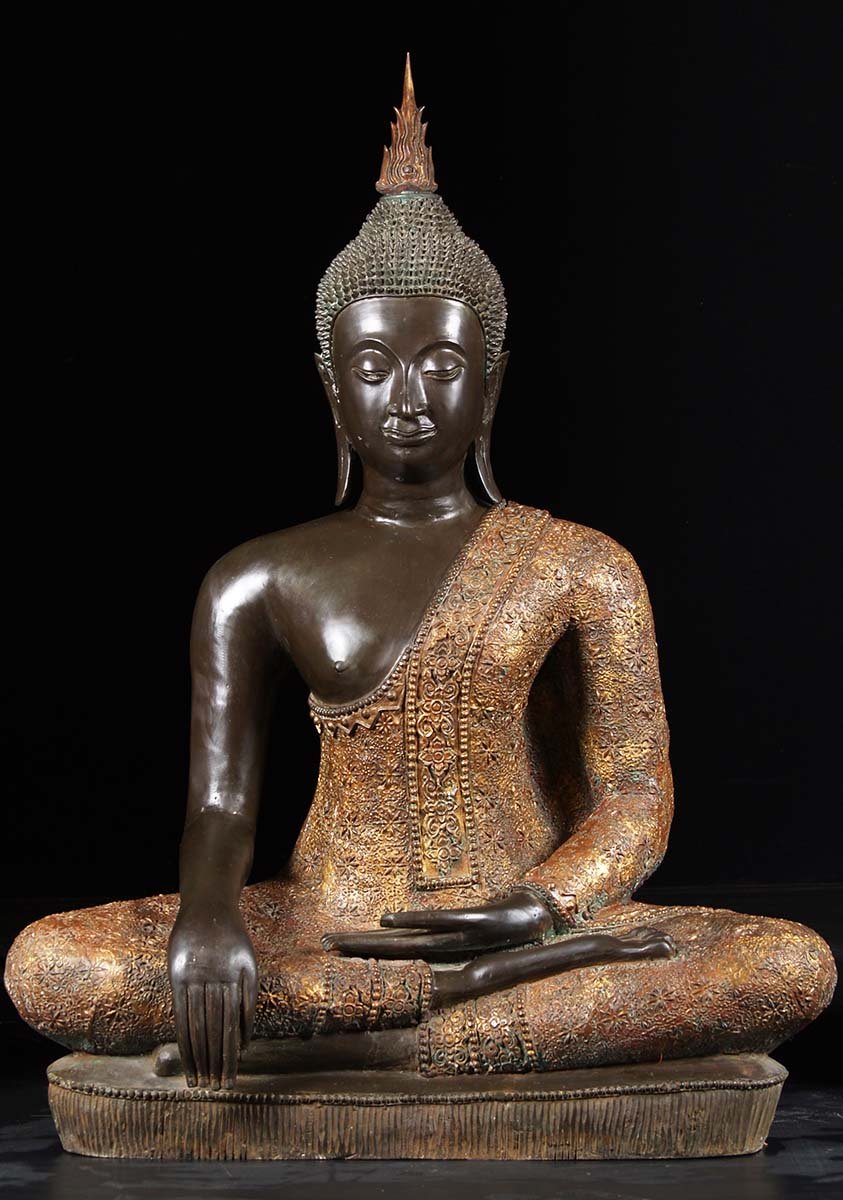 Earth Touching Sukhothai Buddha Statue 43"