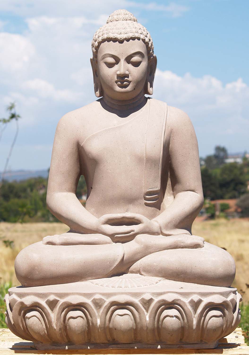 Sunnar Stone Meditating Buddha Statue 32"