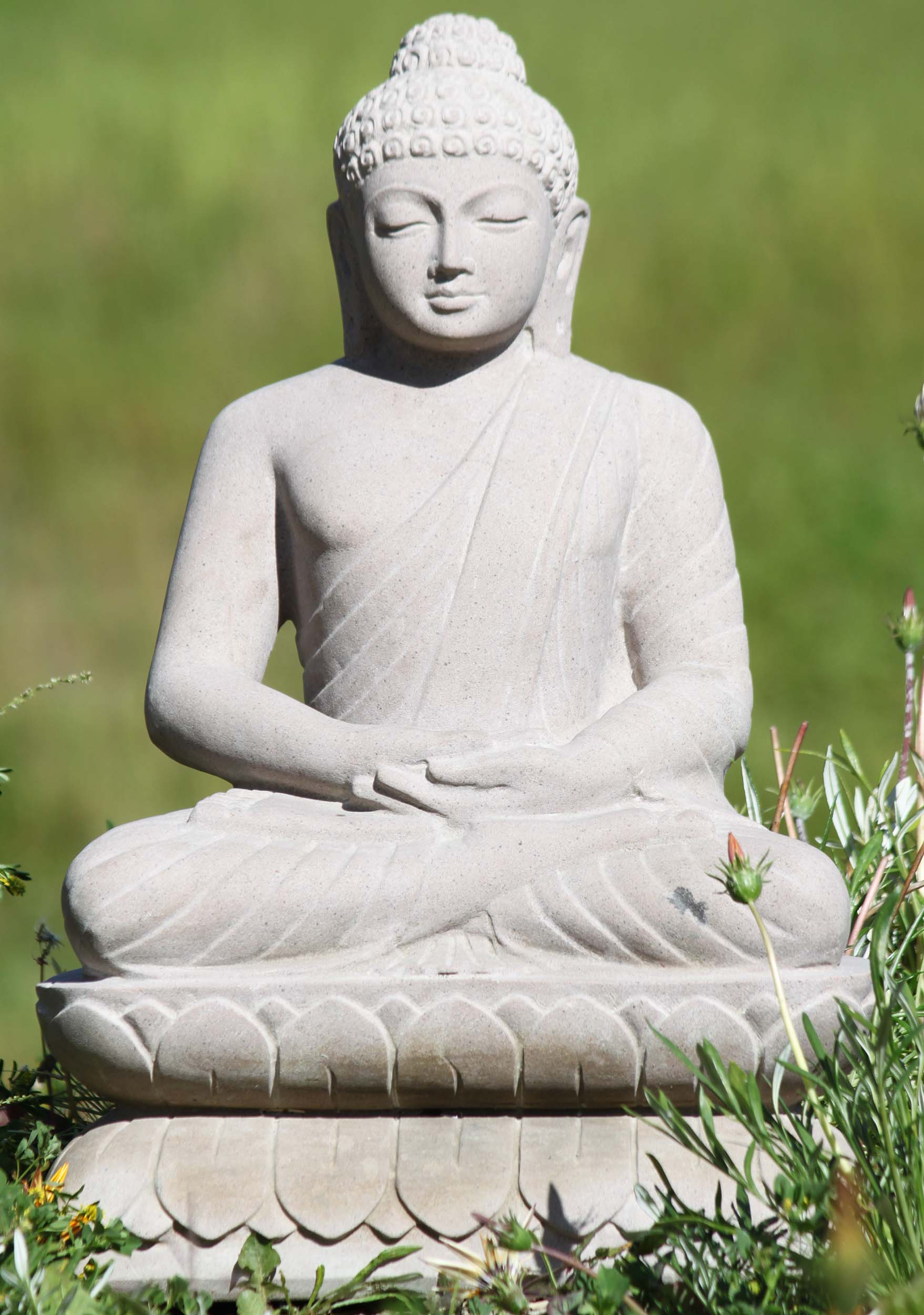 Sunnar Stone Meditating Buddha Statue 25"