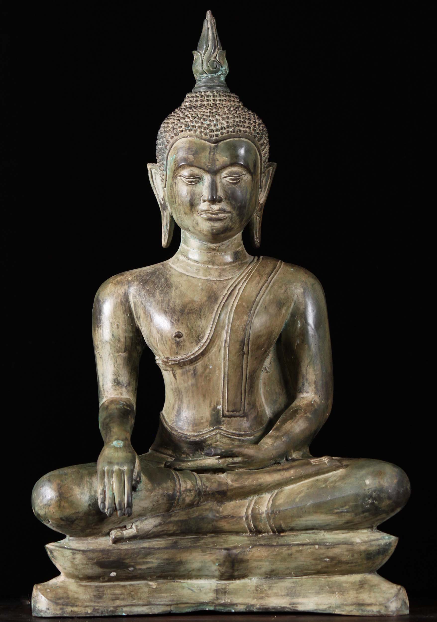 Thai Brass Buddha Statue with Beautiful Patina 26