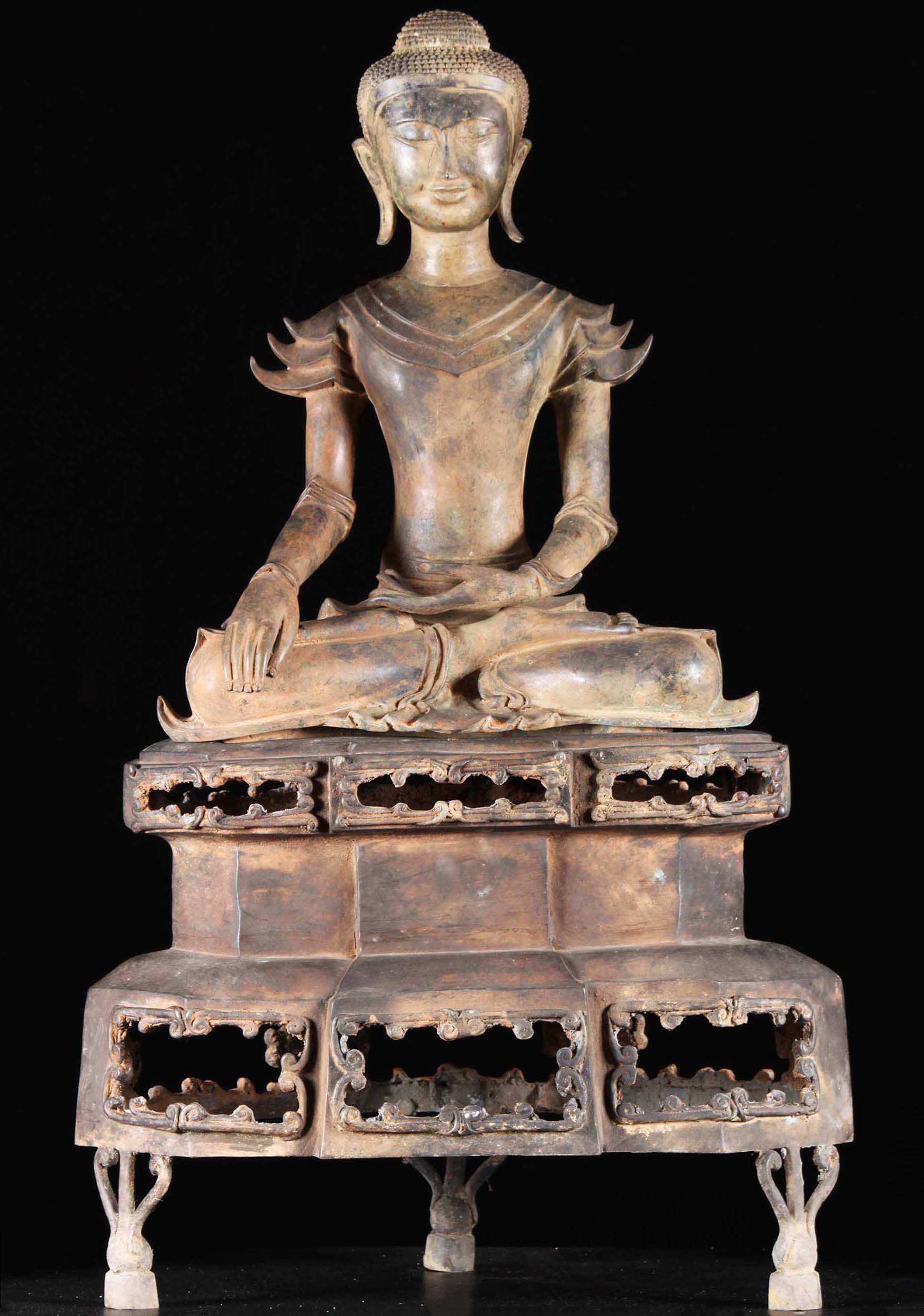 Burmese Style Earth Touching  Buddha 38"