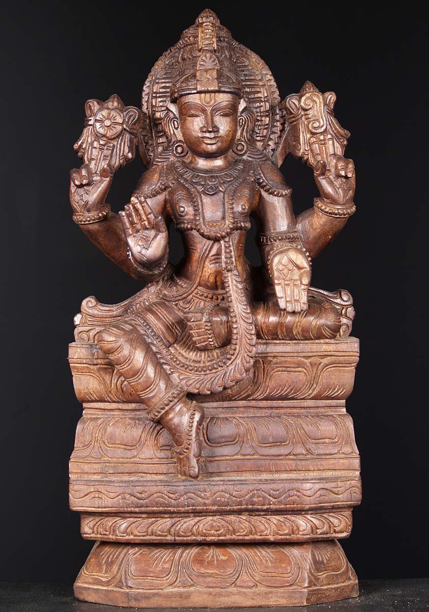 Wooden Vishnu Statue 24"