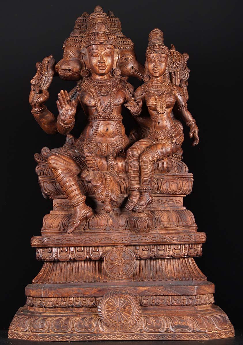 Vaikuntha Chaturmurti with Lakshmi Statue 36"