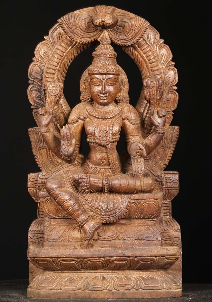 Wooden Vishnu Statue 18"