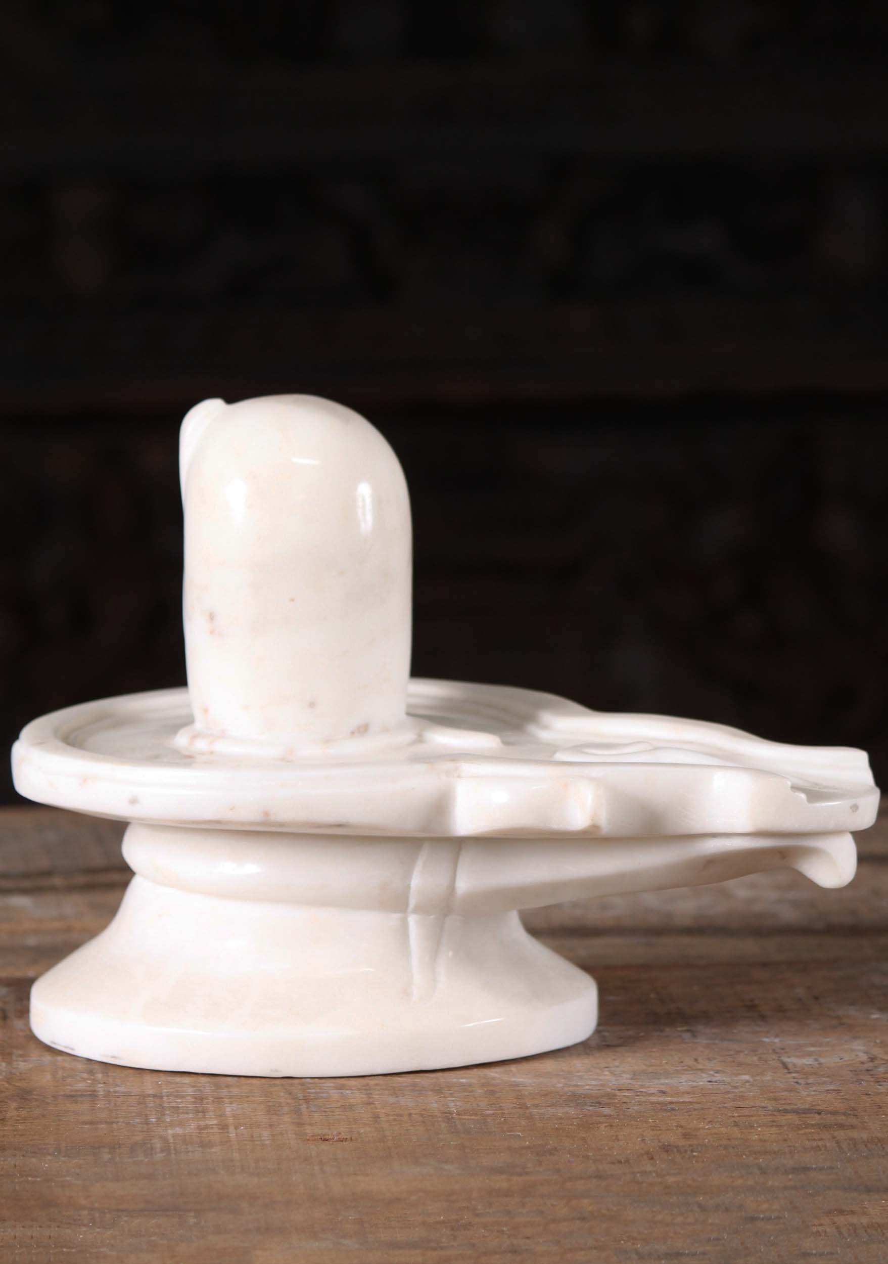 White Marble Shiva Lingam Sculpture 12"