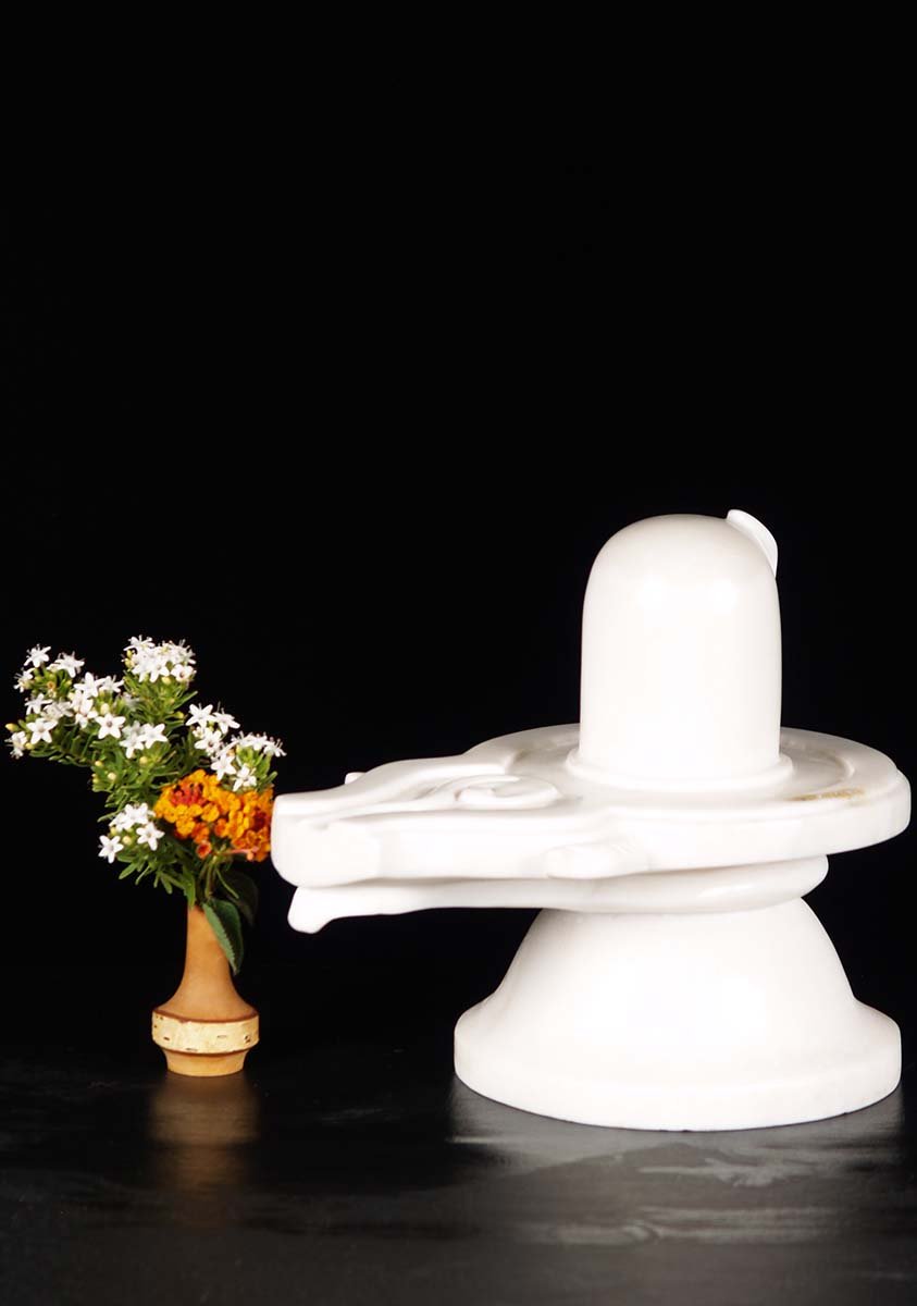 White Marble Lingam 10"