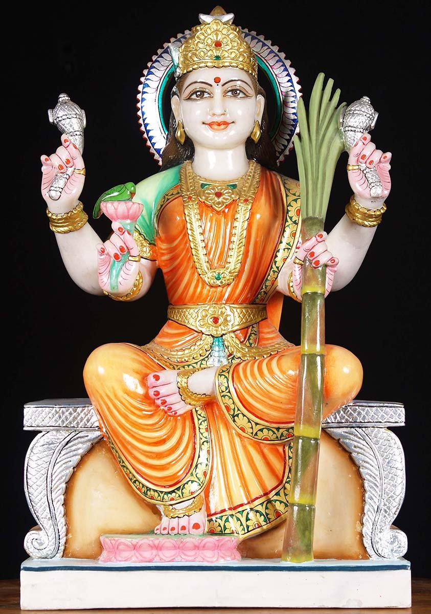 White Marble Raja Rajeshwari Statue 23"