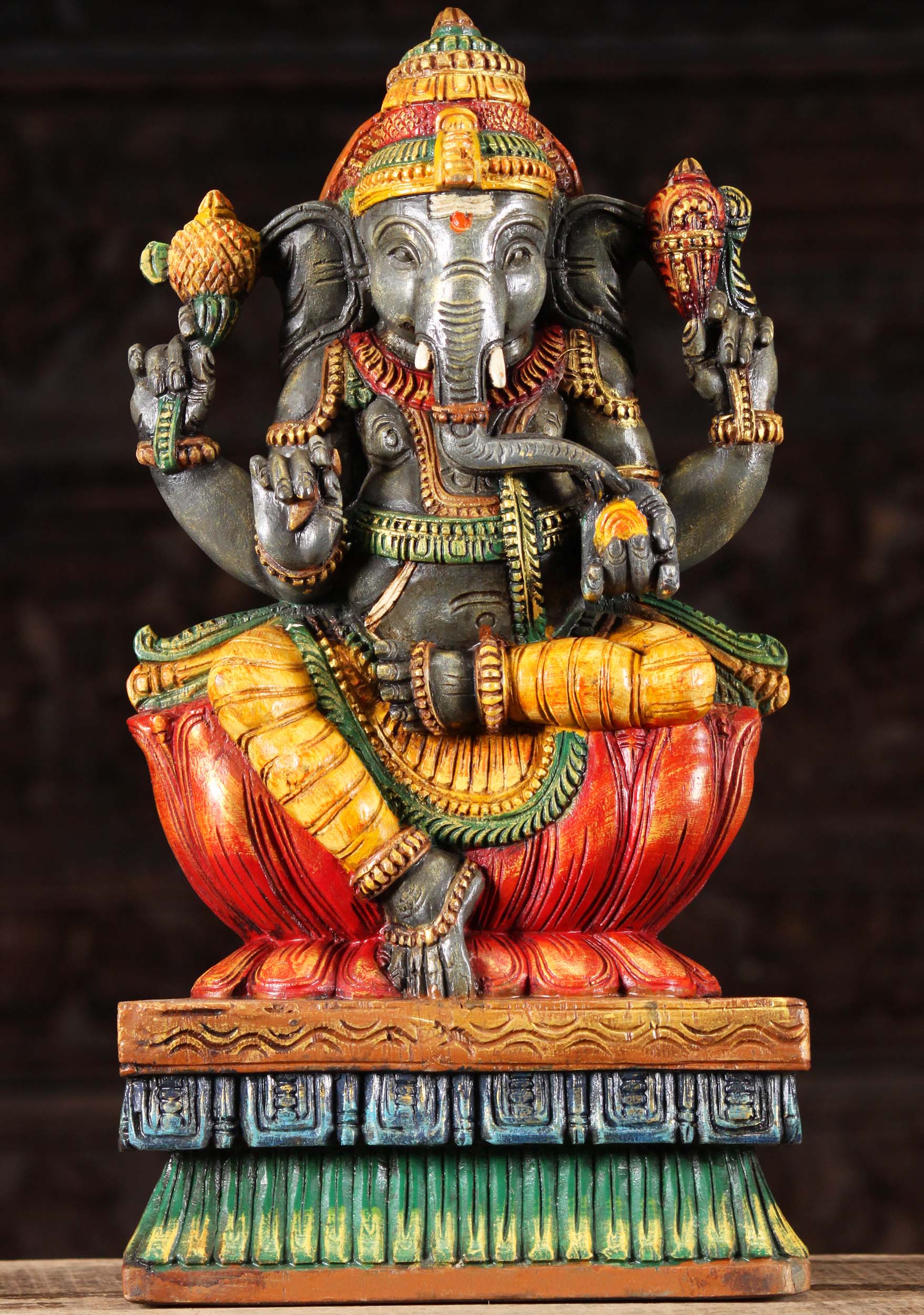 Wooden Ganesh The Remover of Obstacles 18"