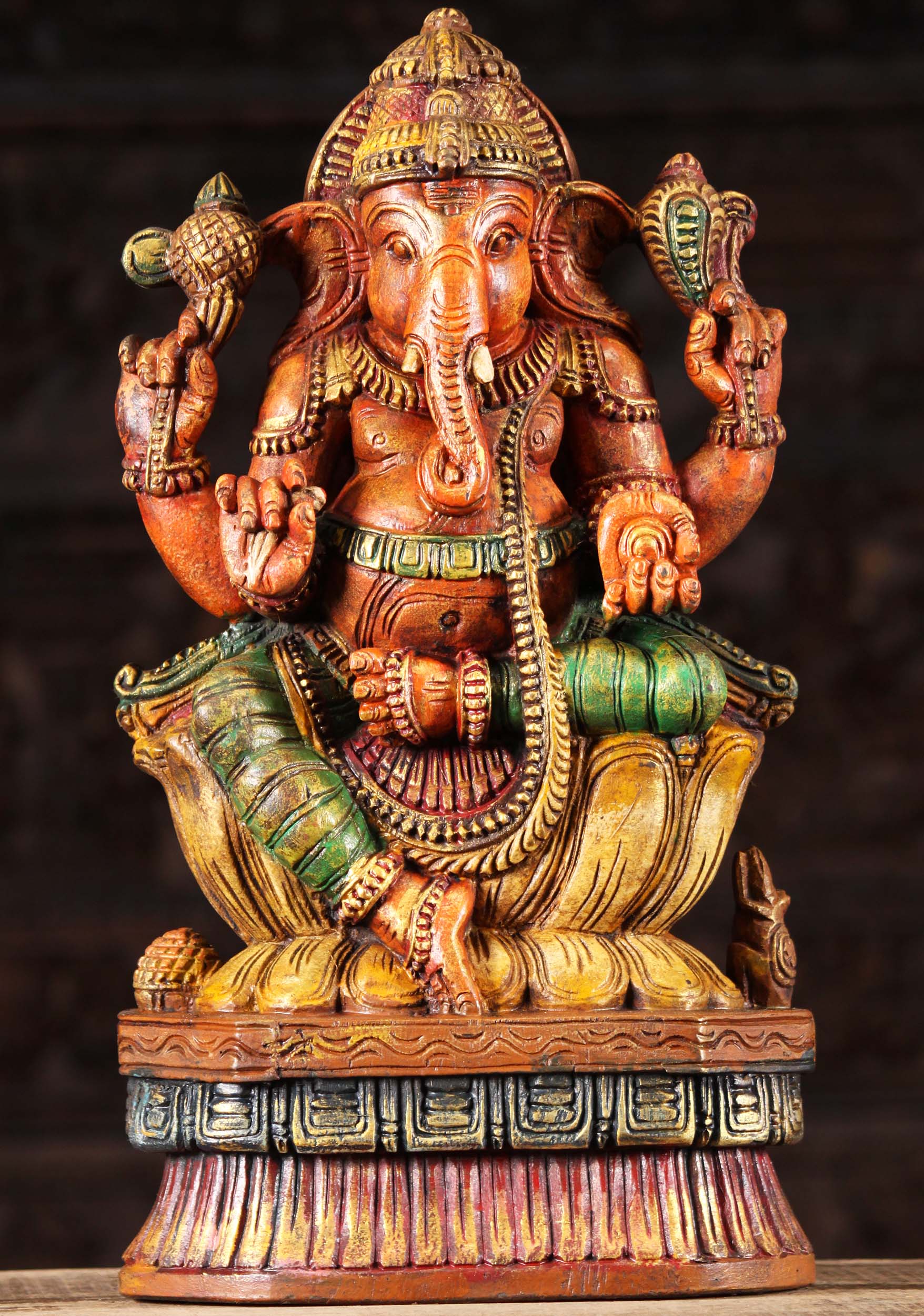 Wood Ganesha "The Remover of Obstacles" 18"