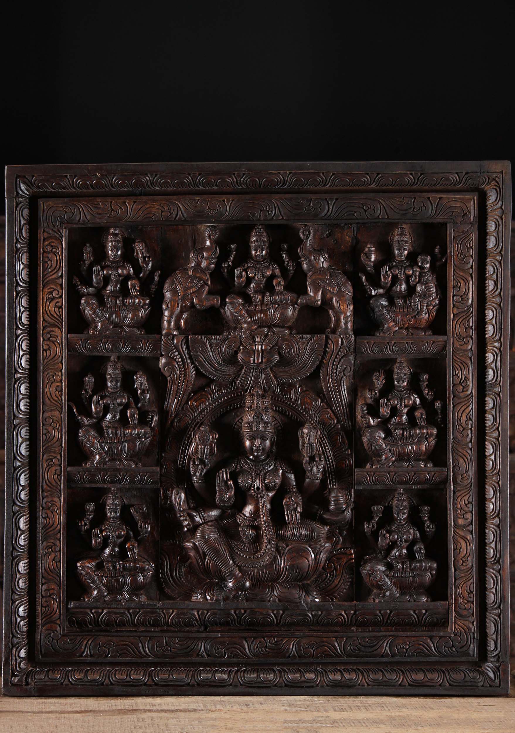 Wood Panel Of Ashta Lakshmi 8 Lakshmis 31"