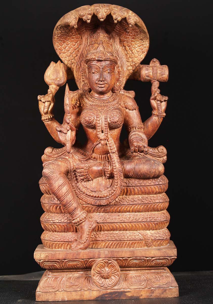 Wood Shakti Mariamman Sculpture 24"