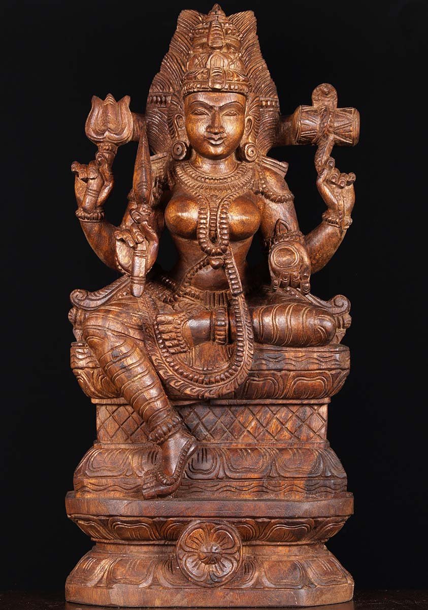 Wood Shakti Mariamman Statue 24"