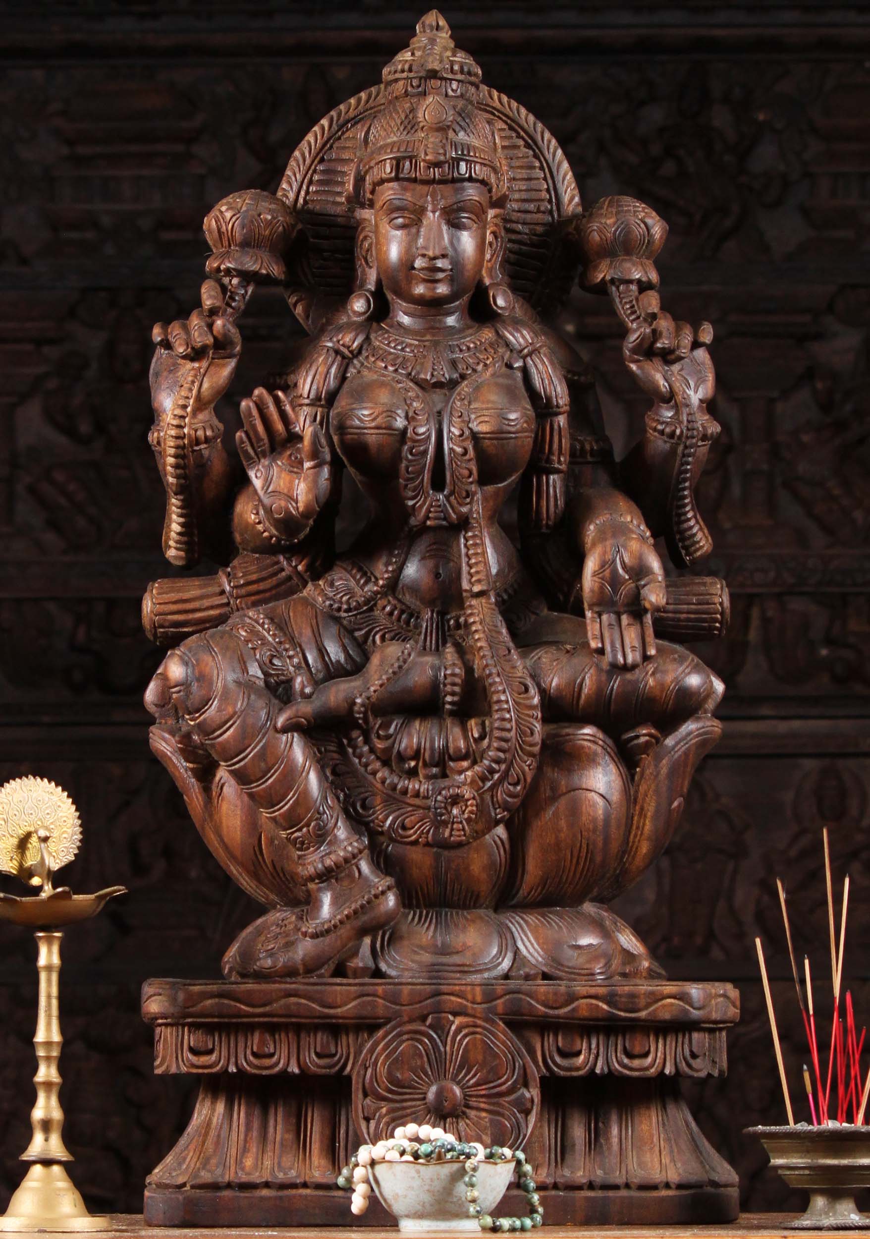 SOLD Lakshmi Sculpture with Beautiful Wood Veins 30"