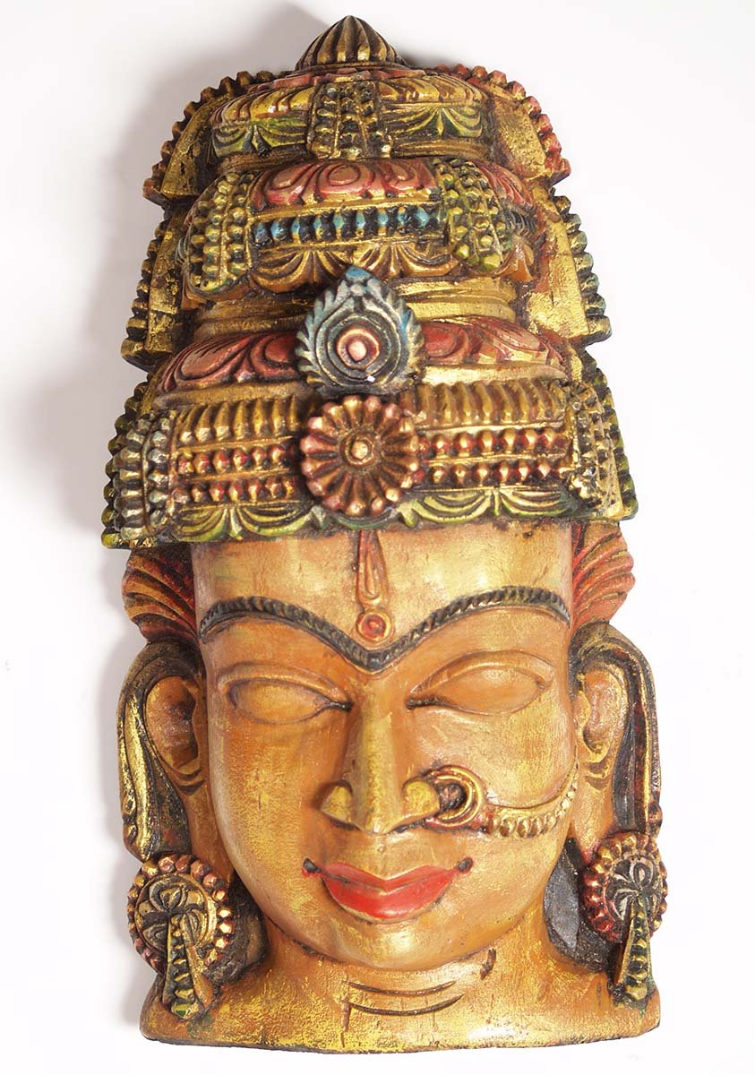 Wooden Parvati Wall Hanging 16"