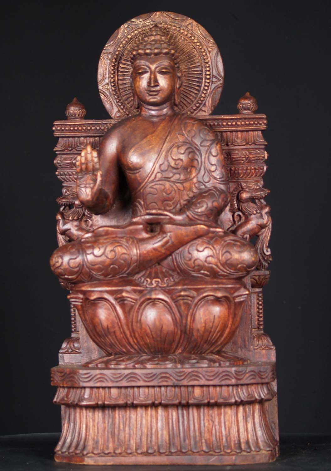 Wooden Abhaya Mudra Buddha 24"