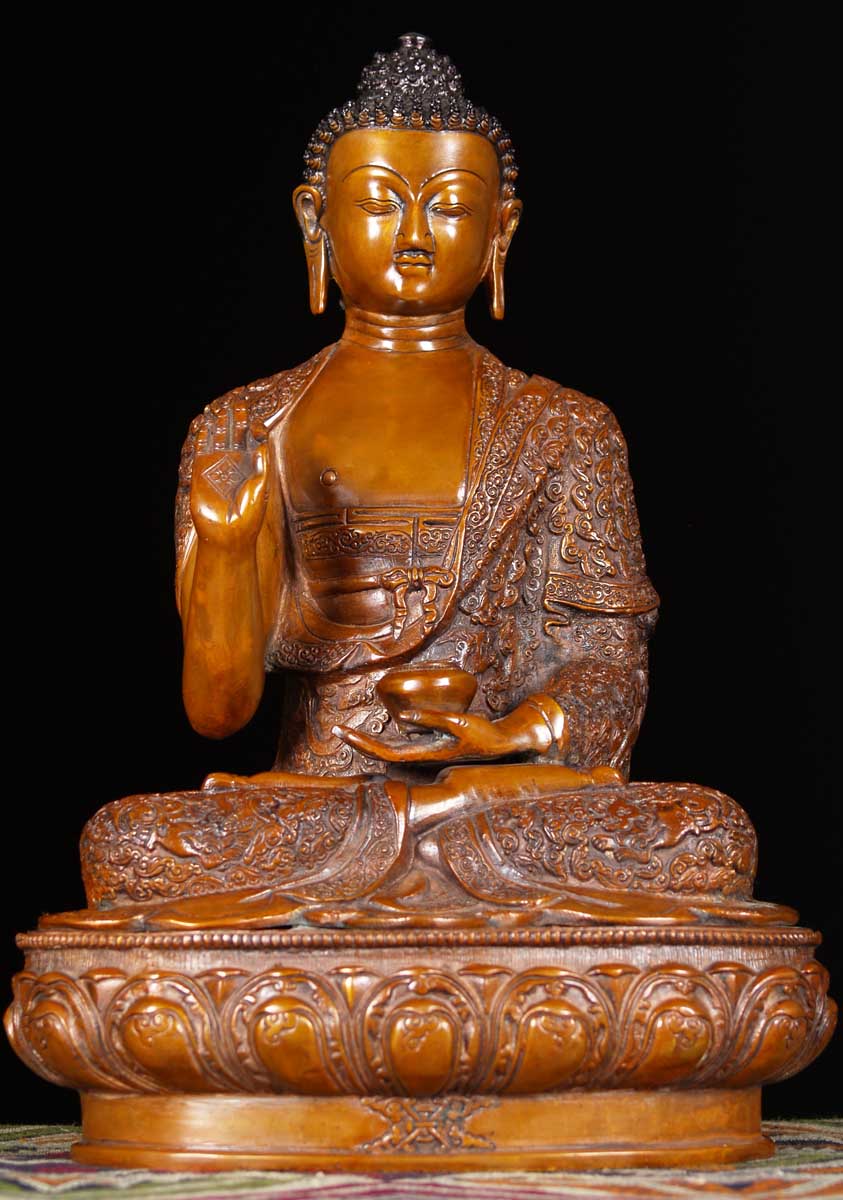 SOLD Brass Vitrak Mudra Buddha Statue 17